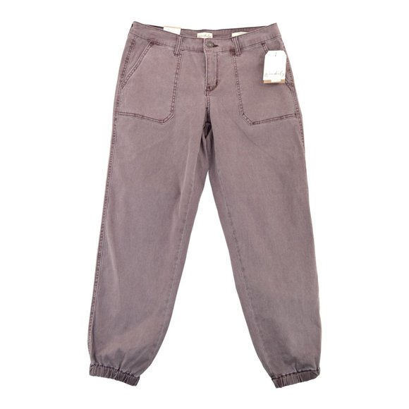 NWT $60 Wonderly Women's‎ Utility Denim Joggers Ankle Button Closure Size 6 - Picture 1 of 5